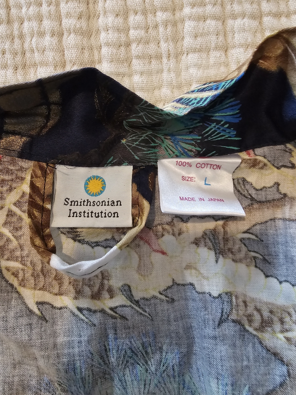 Women's Navy Dragon & Crane Printed Kimono Robe Witg Belt - Picture 3 of 6
